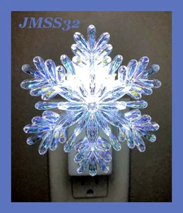 Bath & Body Works Navidad Cristal Iridiscente Copo de Nieve Luz Nocturna Enchufe Nuevo con Etiquetas - Imagen 1 de 11