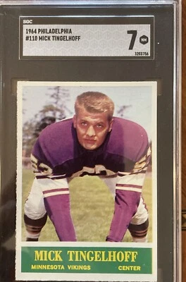 Mick Tingelhoff 1964 Philadelphia #110 RC HOF SGC 7 Minnesota Vikings Set Break - Image 1 of 2
