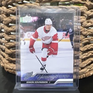2023-24 Upper Deck Series 1 Young Guns Simon Edvinsson Red Wings #228