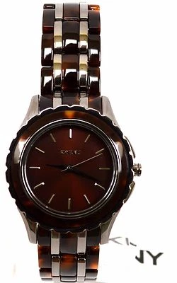 $155 NUEVO CON ETIQUETAS DKNY NY8701 Brooklyn Gunmetal & Tort Reloj Damas’ Auténtico Foto 1 de 4
