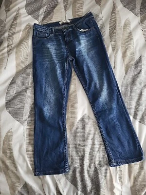 Fat Face Blue Denim Stretch Crop Jeans Size 8 summer holiday smart casual  - Image 1 of 4