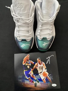ALLEN IVERSON AUTOGRAPHED PICK-UP GAME WORN JET LIFE QUESTION SHOES & 8X10 PHOTO - Picture 1 of 9