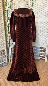 Victoriana Vintage Cosplay Braun Samt Kinder Kleid - Bild 1 von 8