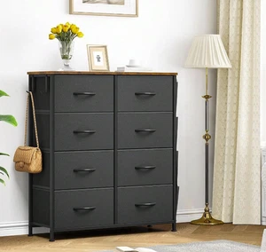 Fabric Chest of Drawers 8 Drawer Bedroom Storage Unit Clothes Organizer Dresser - Picture 1 of 5