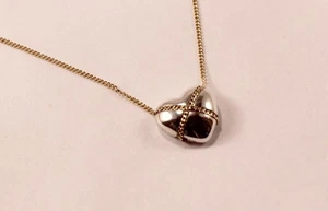 TIFFANY & CO. T&CO. 18K GELBGOLD STERLINGSILBER AUFGEBLÄHTES HERZ HALSKETTE ANHÄNGER - Bild 1 von 9