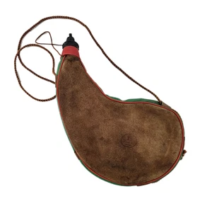 Borsa Bota Pelle Spagnola 1 Litro Vino Acqua Mensa Passeggiate Campeggio Escursioni - Foto 1 di 6