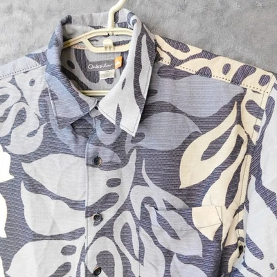 Camisa Hawaiana Quiksilver Para Hombre L Manga Corta Rayón Azul Mercurio Foto 1 de 4