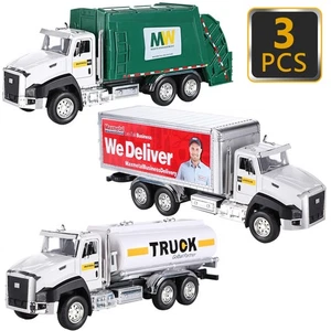 G.C 3 Pack Diecast Transport Vehicles Set - Garbage Truck, Tanker, Delivery T... - Picture 1 of 7