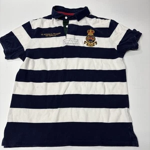 Polo Ralph Lauren vintage 1a divisione RL reggimento camicia a righe uomo L manica corta - Foto 1 di 7