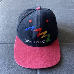 Vintage Sydney 2000 Olympics Snapback Hat Cap Black Red Cotton Embroidered Logo - Foto 1 di 9