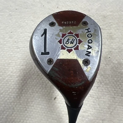 Vintage Ben Hogan Persimmon 1 Wood Speed Slot Driver Apex Shaft Golf Club - Image 1 of 4
