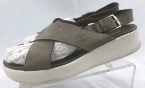 Timberland A1PFC Women's 10 Green Leather Slingback Sandals  - Picture 1 of 8