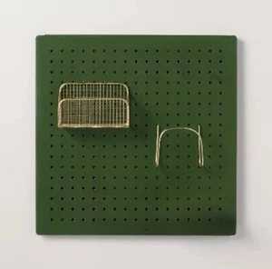 Large Metal Pegboard Wall Organizer Set Green/Gold - Hearth & Hand Magnolia READ - Picture 1 of 5