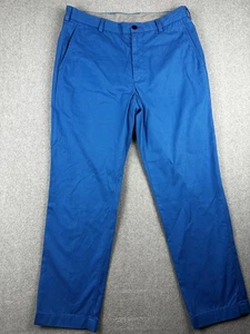 Brooks Brothers Pantalone Uomo 34x30 Blu Clark Supima Chino Flat Front Casual - Foto 1 di 8