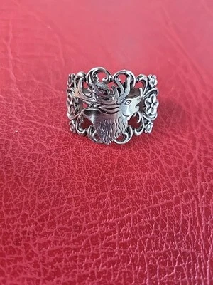  Alte krawattenklammer Trachtschmuck Jagd Farbe Silber Hirsch  - Bild 1 von 2