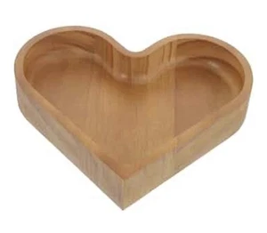 "Lindo plato de caramelo decorativo de corazón de madera de 6"" para decoración del hogar madera maciza rústico" - Imagen 1 de 4