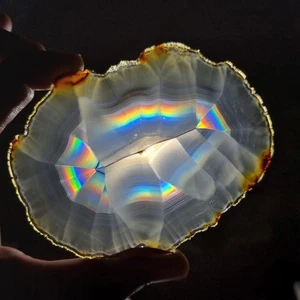 132.35 Ct Beautiful Iris Rainbow Agate Slice - Rare Collectable Iris Agate Slab - Picture 1 of 6