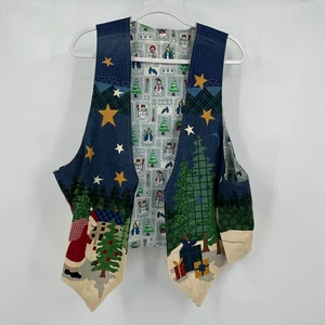 Vintage Womens Handmade Christmas Vest Size XL Reversible Holiday Winter Novelty - Picture 1 of 5