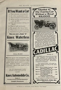 1907 Knox Waterless Automobile & 1907 Cadillac Model G Tourenwagen. - Bild 1 von 3