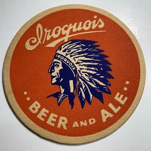 Irokesen Bierdeckel 4 Zoll Büffel New York Vintage Indian Chief Logo 1940er - Bild 1 von 3