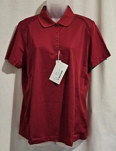 nwt ePerformance Polo Shirt ladies sz Large, classic Red, short sleeve, poly - Picture 1 of 13