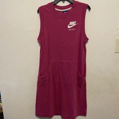 Vestido sin mangas Nike rosa midi largo para mujer talla pequeña tenis deportes atléticos Foto 1 de 4