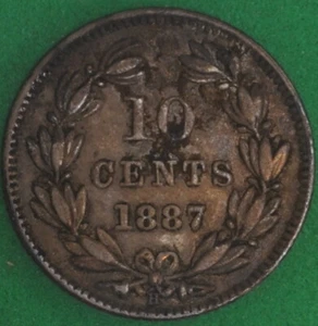 1887H Nicaragua 10 Centavos VF+ - Picture 1 of 2