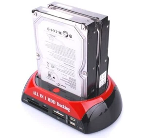All In 1 Dual 2.5" 3.5" IDE SATA HDD Hard Drive Disk Clone Dock Docking Station - Picture 1 of 5