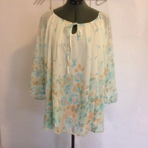 White Mark Women's Desiree Chiffon Blouse - Ivory 3XL - Picture 1 of 3