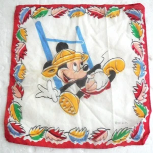 Vintage Mickey Mouse Fußball Taschentuch Taschentuch W.D.P. Walt Disney Productions - Bild 1 von 4