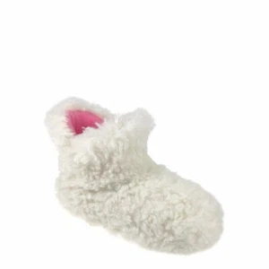Wonder Nation Girls SIZE 11-12 White & Pink Sherpa Teddie Bootie Slippers New - Picture 1 of 6