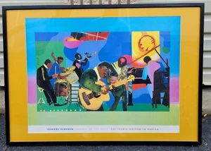 Romare Bearden Jazz Jamming At The Savoy Museum Framed Print 28" x 40". - Picture 1 of 1