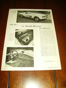 1956 ARNOLT BRISTOL SPORTS CAR  ***ORIGINAL VINTAGE ARTICLE*** - Picture 1 of 2