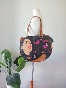 DISNEY X DANIELLE NICOLE Pocahontas Large Glitter Shoulder Tote Bag - Picture 1 of 8