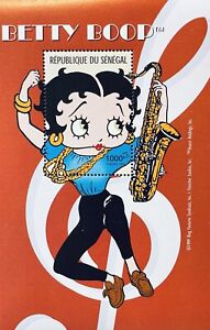 Senegal Betty Boop Stamps 1999 Mnh Musical Instrument Saxophone Animated Cartoon