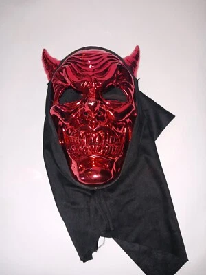 Devil Mask Adult Mens Halloween Costume over the head - Image 1 of 2