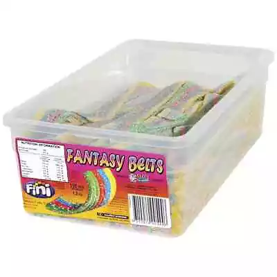 Fini Fantasy Belts Sour Rainbow Flavoured Kids Sweet Candy Lollies Snack 1.2kg • 29.99$