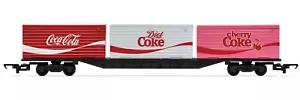 HORNBY COCA-COLA DIET COKE CHERRY COKE TRIPLE PACK CONTAINER FREIGHT WAGONS - Picture 1 of 1