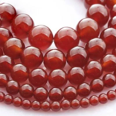 Roter Achat Stein Perlen Runde gems Naturstein,1 Strang 4mm 6mm 8mm 10mm 12mm - Bild 1 von 3