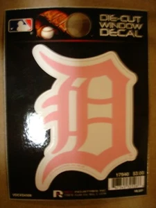 Detroit Tigers Die Cut Decal Pink w/ White Trim 1.5in x 2.5in Olde English D - Picture 1 of 1