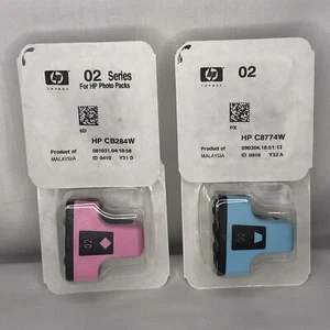 4 Genuine HP 02 Light Cyan & Magenta Ink Cartridges C8774W/CB284W - New Expired - Picture 1 of 1
