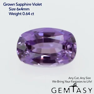 Piedra tallada - Zafiro violeta Czochralski (tirado) cultivado en laboratorio, faceta 6x4 mm 0,64 quilates - Imagen 1 de 3