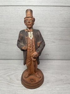 Vintage HandCrafted Clay Men With Book Umbrella and Hat Figurine - Picture 1 of 9