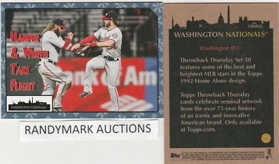 Bryce Harper Jayson Werth NATIONALS TOPPS 2017 THROWBACK HOME ALONE TBT 182 276 - Image 1 of 2