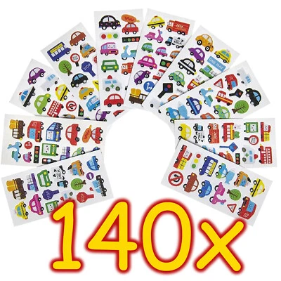 140 KINDER STICKER FAHRZEUGE - Aufkleber Mitgebsel Kindergeburtstag Basteln Set - Bild 1 von 4