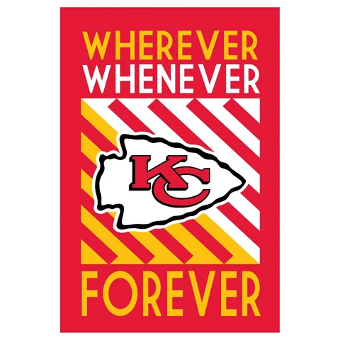 Kansas City Chiefs Football Forever NFL 2-Sided 18" x 12.5" Garden House Flag Cover
