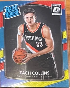 2017-18 Donruss Optic Zach Collins RC Portland Trail Blazers #191 Red Yellow - Picture 1 of 2