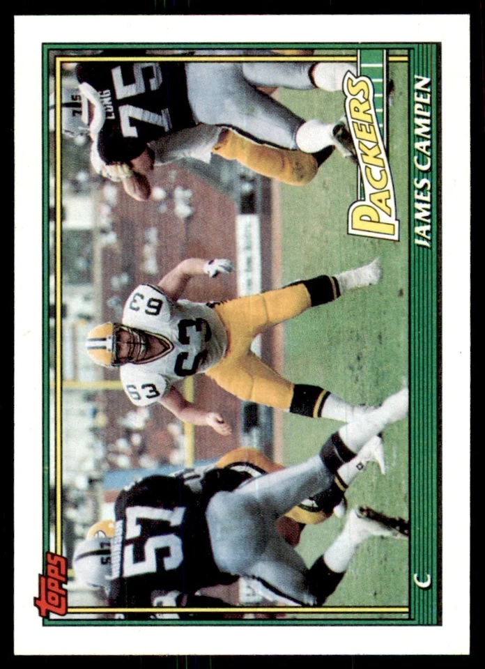 1991 Topps James Campen Rookie Green Bay Packers #454 - Image 1 of 2