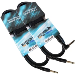 keepdrum GC-073 6m Stereo Audio-Kabel 6,3mm 2 Stück - Picture 1 of 3