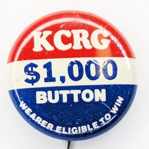 Vintage Cedar Rapids, IA KCRG TV-Radiosender Pin Pinback 1000 $ berechtigt Gewinn 6J - Bild 1 von 4